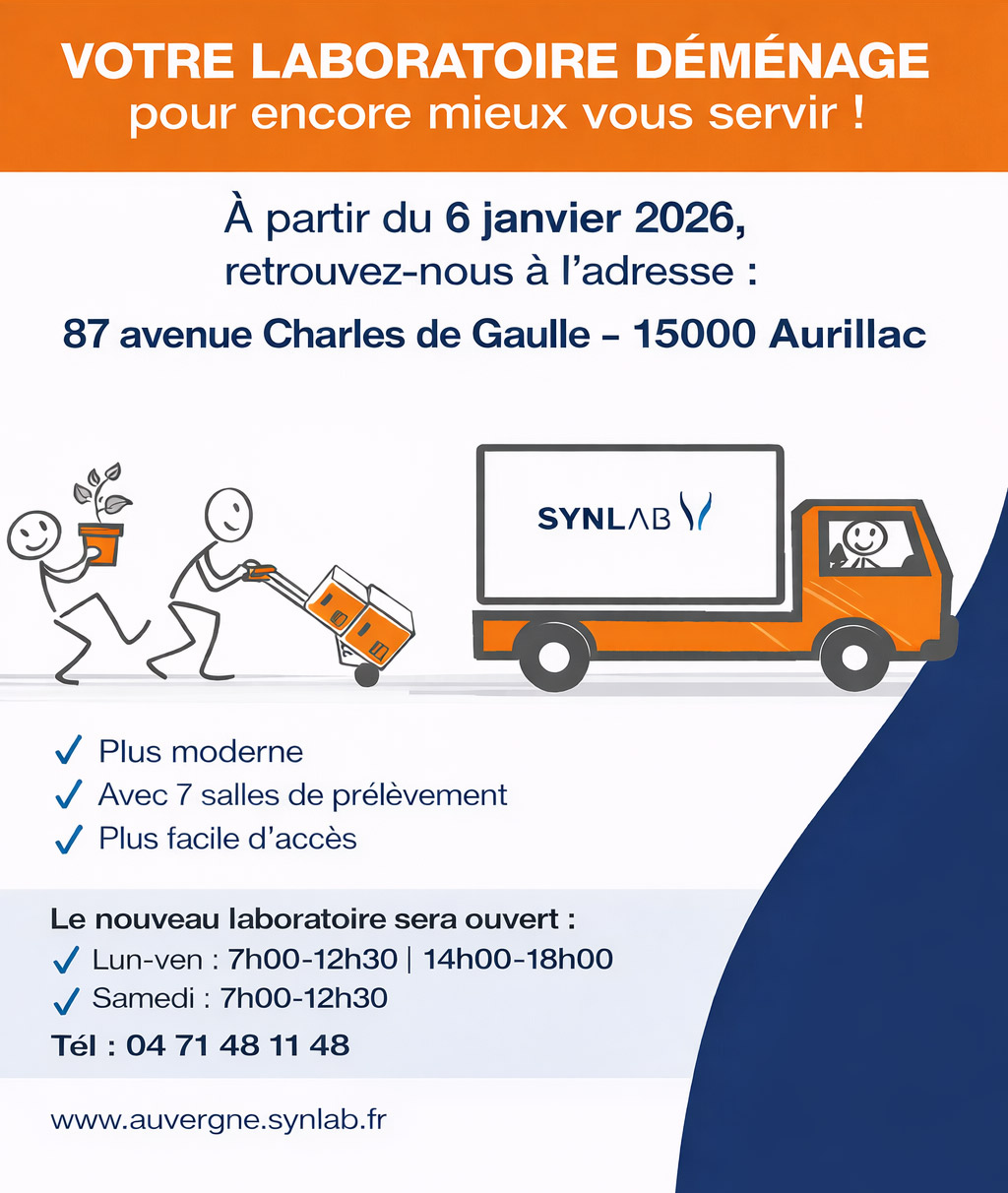 Déménagement du laboratoire SYNLAB à Aurillac